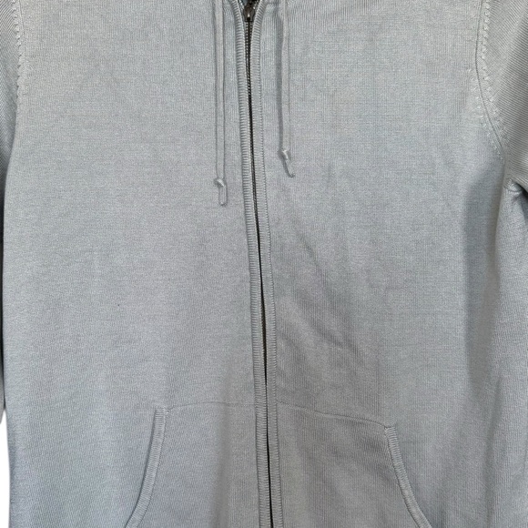 Lauren Ralph Lauren Sz S 3/4 Sleeve Zip Up Hooded Silk Blend Sweater Jacket - Picture 3 of 9